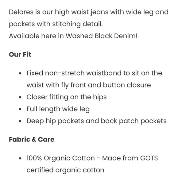 Lucy & Yak Wide Leg High Waste Delores Jeans, US 14 (W36 - Picture 5 of 6